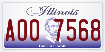 IL license plate A007568