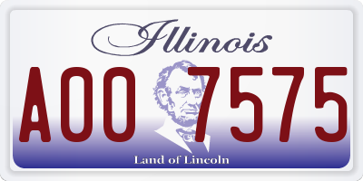IL license plate A007575