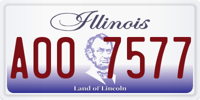 IL license plate A007577