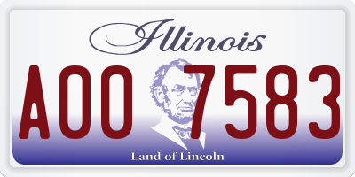 IL license plate A007583