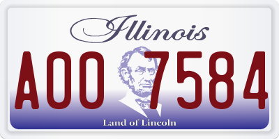 IL license plate A007584