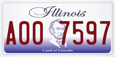 IL license plate A007597