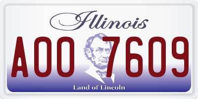 IL license plate A007609