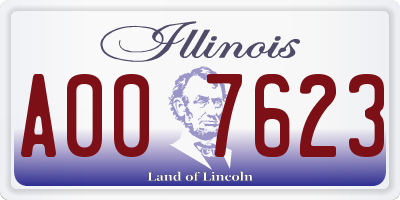 IL license plate A007623