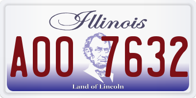 IL license plate A007632