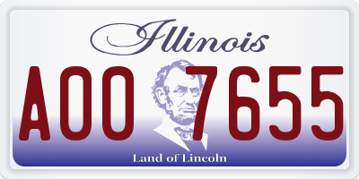 IL license plate A007655