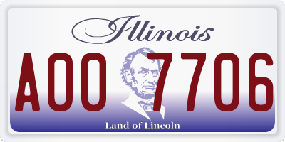 IL license plate A007706