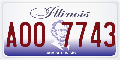IL license plate A007743