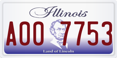 IL license plate A007753