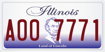 IL license plate A007771