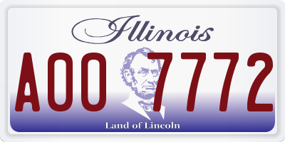IL license plate A007772