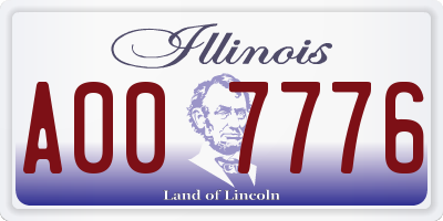 IL license plate A007776