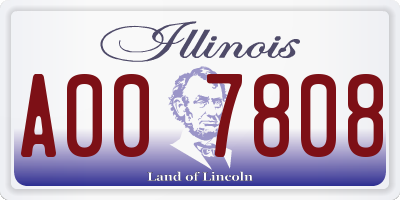 IL license plate A007808