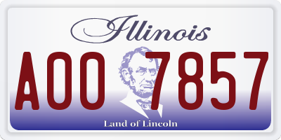 IL license plate A007857