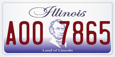 IL license plate A007865
