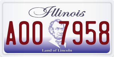 IL license plate A007958