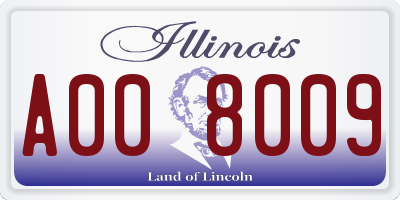 IL license plate A008009