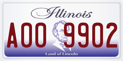 IL license plate A009902