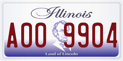 IL license plate A009904