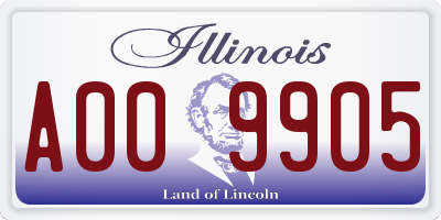 IL license plate A009905