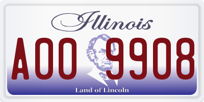 IL license plate A009908