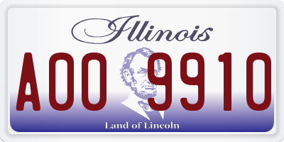 IL license plate A009910