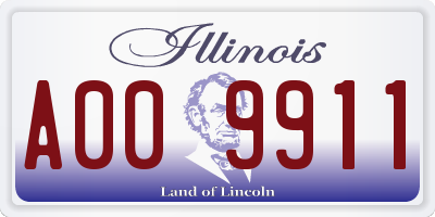 IL license plate A009911