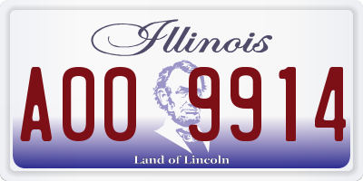 IL license plate A009914