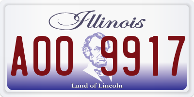 IL license plate A009917
