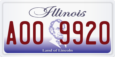 IL license plate A009920
