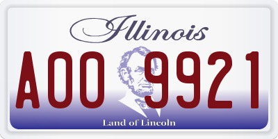 IL license plate A009921