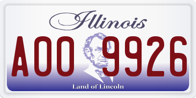 IL license plate A009926