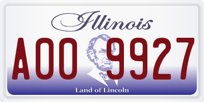 IL license plate A009927