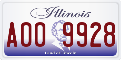 IL license plate A009928