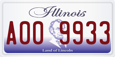 IL license plate A009933