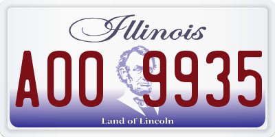 IL license plate A009935