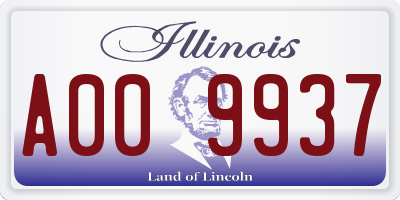 IL license plate A009937