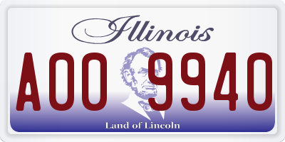 IL license plate A009940