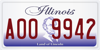 IL license plate A009942