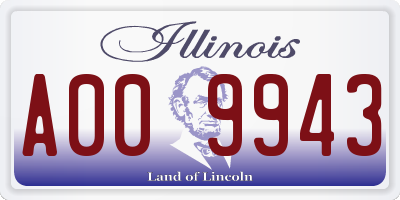 IL license plate A009943