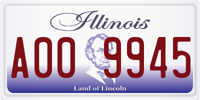 IL license plate A009945