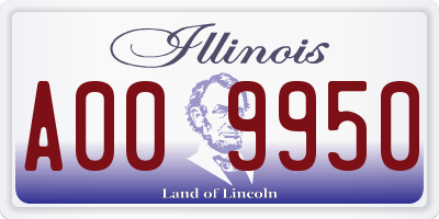 IL license plate A009950