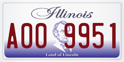 IL license plate A009951