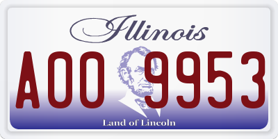 IL license plate A009953