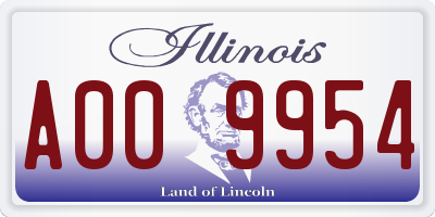 IL license plate A009954