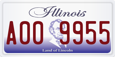 IL license plate A009955