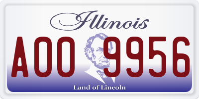 IL license plate A009956