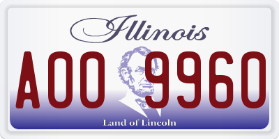IL license plate A009960