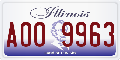 IL license plate A009963