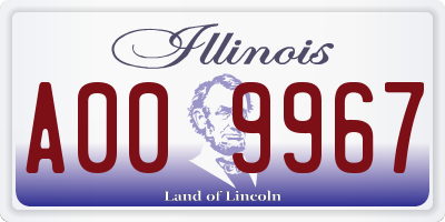 IL license plate A009967